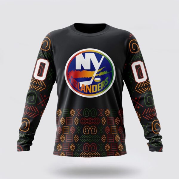 Personalized NHL New York Islanders Crewneck Sweatshirt Special Design For Black History Month