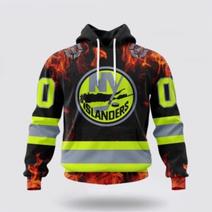 Personalized NHL New York Islanders Hoodie Special Design Honoring Firefighters 3D Hoodie 2 1