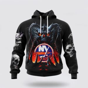 Personalized NHL New York Islanders Hoodie Special Skull Art Design 3D Hoodie 1 1