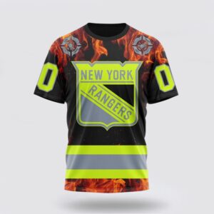 Personalized NHL New York Rangers 3D T Shirt Special Design Honoring Firefighters Unisex Tshirt 1