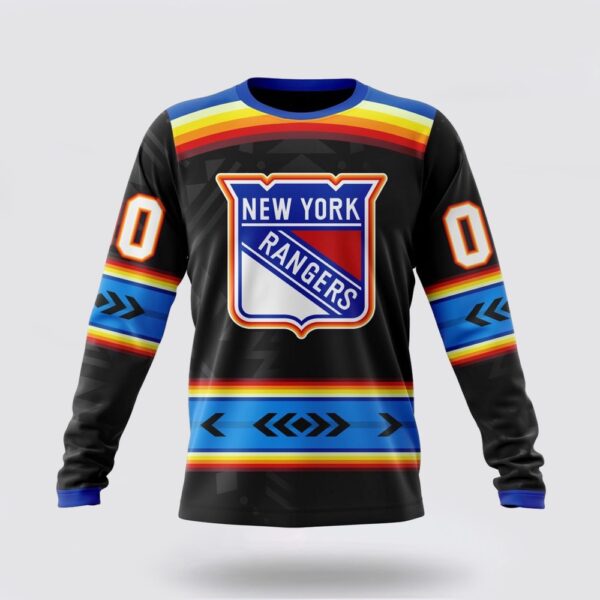 Personalized NHL New York Rangers Crewneck Sweatshirt Special Native Heritage Design