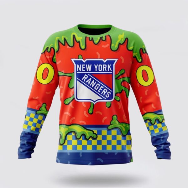 Personalized NHL New York Rangers Crewneck Sweatshirt Special Nickelodeon Design