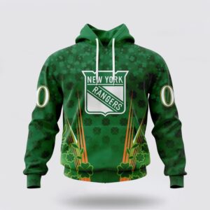Personalized NHL New York Rangers Hoodie Full Green Design For St Patricks Day 3D Hoodie 2 1