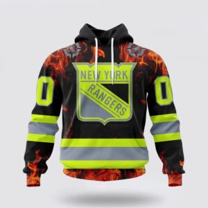 Personalized NHL New York Rangers Hoodie Special Design Honoring Firefighters 3D Hoodie To 2 1