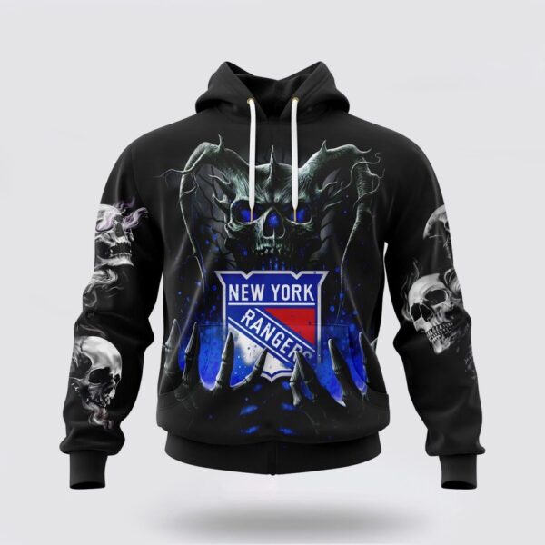 Personalized NHL New York Rangers Hoodie Special Skull Art Design 3D Hoodie