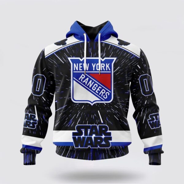 Personalized NHL New York Rangers Hoodie X Star Wars Meteor Shower Design 3D Hoodie
