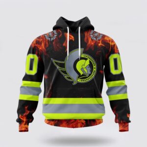 Personalized NHL Ottawa Senators Hoodie Special Design Honoring Firefighters 3D Hoodie 2 1