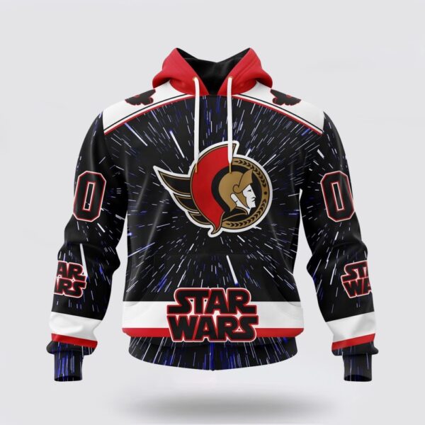 Personalized NHL Ottawa Senators Hoodie X Star Wars Meteor Shower Design 3D Hoodie