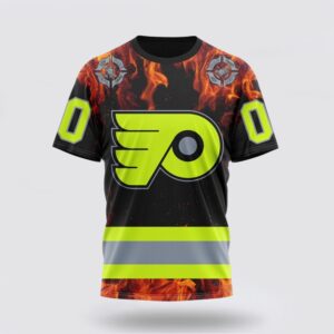 Personalized NHL Philadelphia Flyers 3D T Shirt Special Design Honoring Firefighters Unisex Tshirt 1