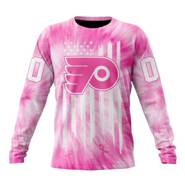 Personalized NHL Philadelphia Flyers Crewneck Sweatshirt Special Pink Tie Dye Unisex Shirt