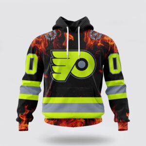 Personalized NHL Philadelphia Flyers Hoodie Special Design Honoring Firefighters 3D Hoodie 2 1