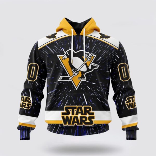 Personalized NHL Pittsburgh Penguins Hoodie X Star Wars Meteor Shower Design 3D Hoodie