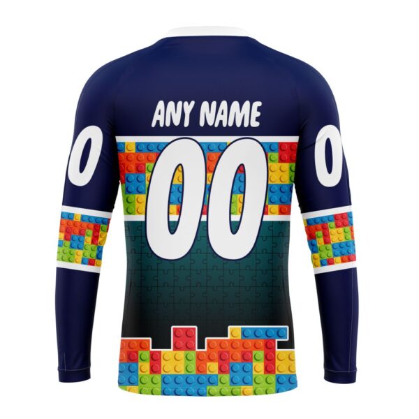 Personalized NHL San Jose Sharks Crewneck Sweatshirt Autism Awareness Design