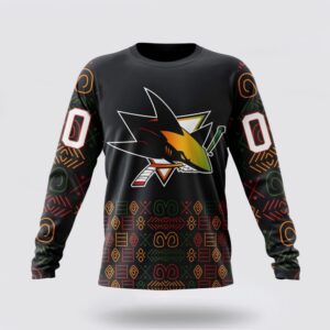 Personalized NHL San Jose Sharks Crewneck Sweatshirt Special Design For Black History Month 1