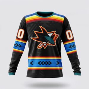 Personalized NHL San Jose Sharks Crewneck Sweatshirt Special Native Heritage Design 1