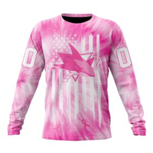 Personalized NHL San Jose Sharks Crewneck Sweatshirt Special Pink Tie Dye Unisex Shirt 1