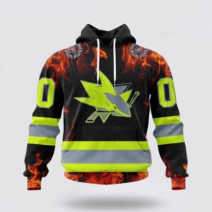 Personalized NHL San Jose Sharks Hoodie Special Design Honoring Firefighters 3D Hoodie 2 1