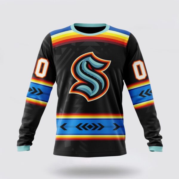 Personalized NHL Seattle Kraken Crewneck Sweatshirt Special Native Heritage Design