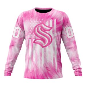 Personalized NHL Seattle Kraken Crewneck Sweatshirt Special Pink Tie Dye Unisex Shirt 1