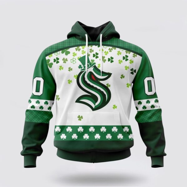 Personalized NHL Seattle Kraken Hoodie Special Design For St Patrick Day 3D Hoodie