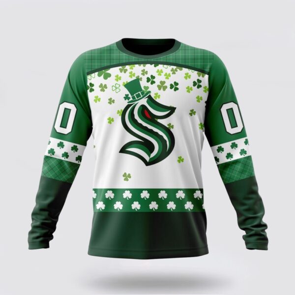 Personalized NHL Seattle Kraken Crewneck Sweatshirt Special Design For St Patrick Day