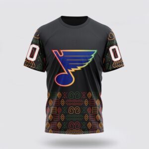 Personalized NHL St Louis Blues 3D T Shirt Special Design For Black History Month Unisex Tshirt 1