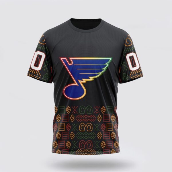 Personalized NHL St Louis Blues 3D T Shirt Special Design For Black History Month Unisex Tshirt