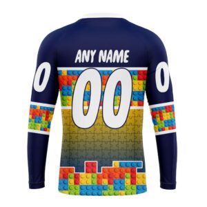 Personalized NHL St Louis Blues Crewneck Sweatshirt Autism Awareness Design 2