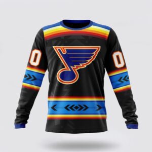 Personalized NHL St Louis Blues Crewneck Sweatshirt Special Native Heritage Design 1