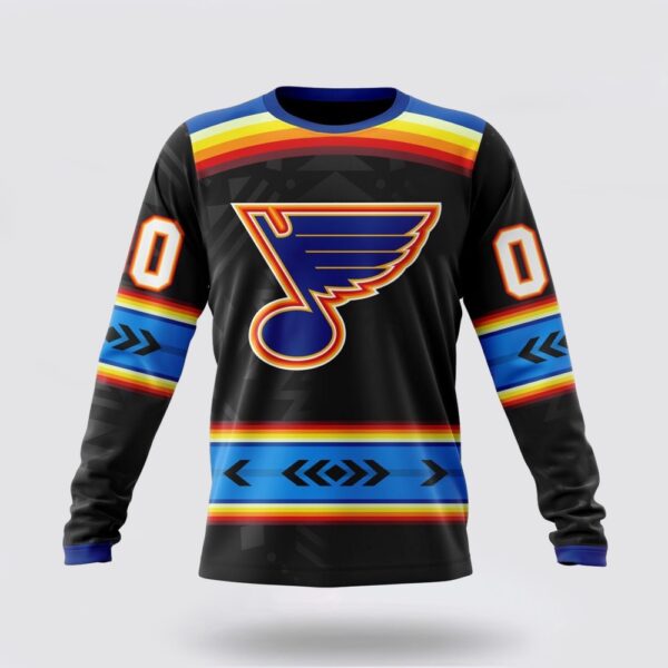 Personalized NHL St. Louis Blues Crewneck Sweatshirt Special Native Heritage Design