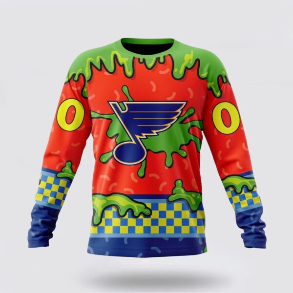 Personalized NHL St. Louis Blues Crewneck Sweatshirt Special Nickelodeon Design