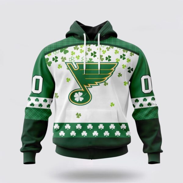 Personalized NHL St Louis Blues Hoodie Special Design For St Patrick Day 3D Hoodie