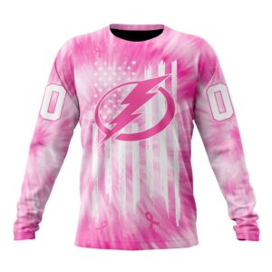 Personalized NHL Tampa Bay Lightning Crewneck Sweatshirt Special Pink Tie Dye Unisex Shirt 1