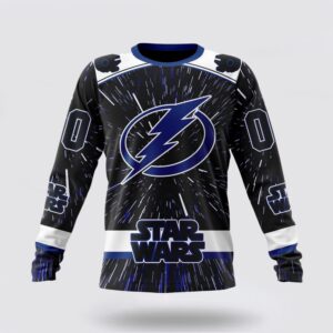 Personalized NHL Tampa Bay Lightning Crewneck Sweatshirt X Star Wars Meteor Shower Design 1