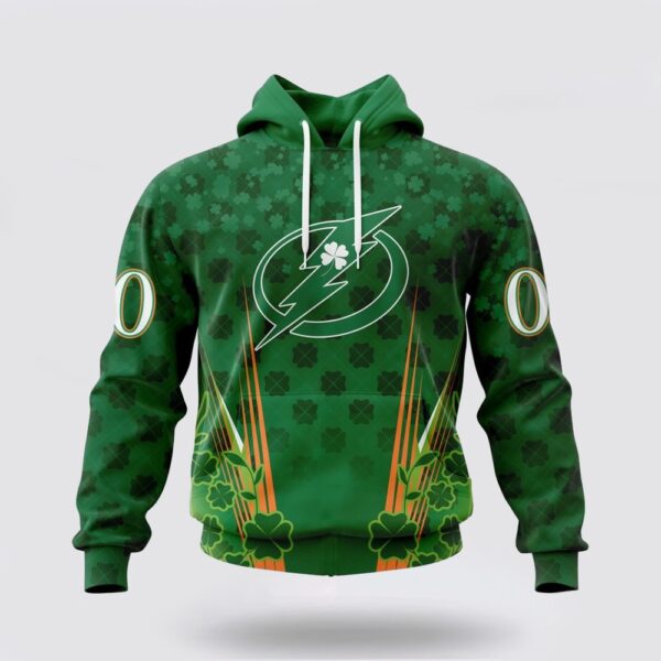 Personalized NHL Tampa Bay Lightning Hoodie Full Green Design For St Patrick’s Day 3D Hoodie