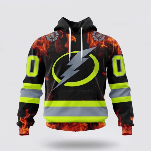 Personalized NHL Tampa Bay Lightning Hoodie Special Design Honoring Firefighters 3D Hoodie