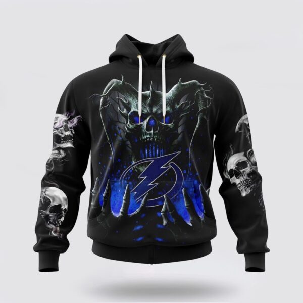 Personalized NHL Tampa Bay Lightning Hoodie Special Skull Art Design 3D Hoodie