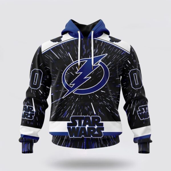 Personalized NHL Tampa Bay Lightning Hoodie X Star Wars Meteor Shower Design 3D Hoodie