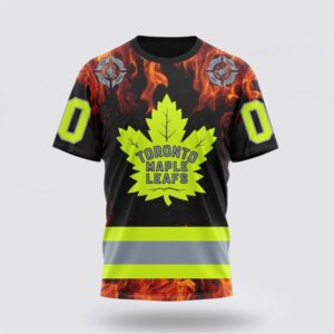 Personalized NHL Toronto Maple Leafs 3D T Shirt Special Design Honoring Firefighters Unisex Tshirt 1