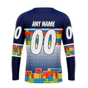 Personalized NHL Toronto Maple Leafs Crewneck Sweatshirt Autism Awareness Design 2