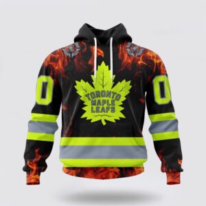 Personalized NHL Toronto Maple Leafs Hoodie Special Design Honoring Firefighters 3D Hoodie 2 1