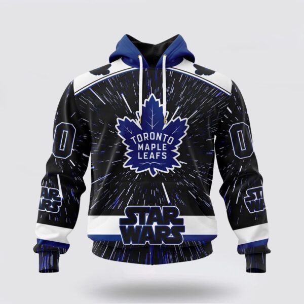 Personalized NHL Toronto Maple Leafs Hoodie X Star Wars Meteor Shower Design 3D Hoodie