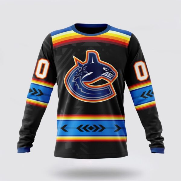 Personalized NHL Vancouver Canucks Crewneck Sweatshirt Special Native Heritage Design