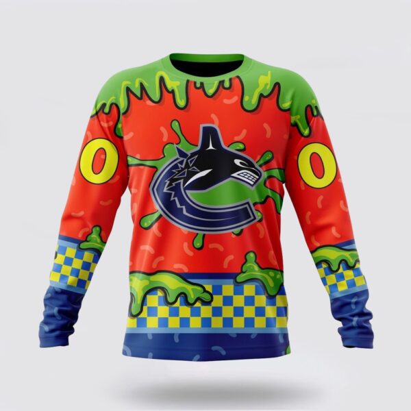 Personalized NHL Vancouver Canucks Crewneck Sweatshirt Special Nickelodeon Design