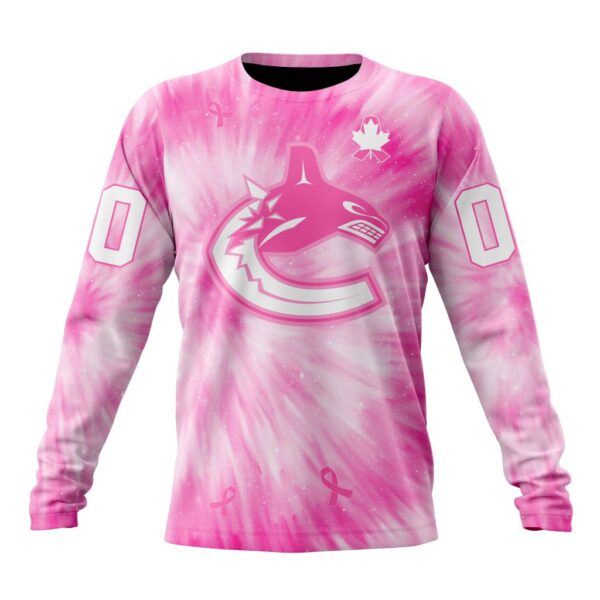 Personalized NHL Vancouver Canucks Crewneck Sweatshirt Special Pink Tie Dye Unisex Shirt