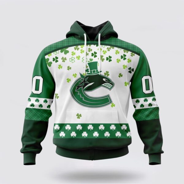 Personalized NHL Vancouver Canucks Hoodie Special Design For St Patrick Day 3D Hoodie