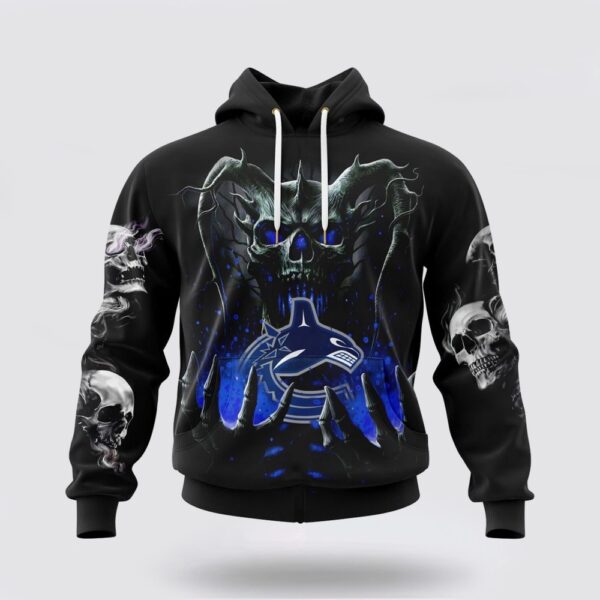 Personalized NHL Vancouver Canucks Hoodie Special Skull Art Design 3D Hoodie