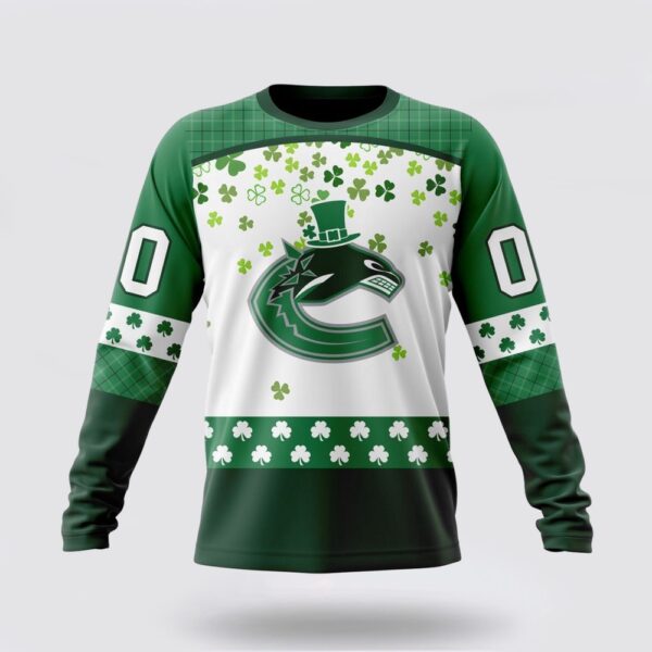 Personalized NHL Vancouver Canucks Crewneck Sweatshirt Special Design For St Patrick Day