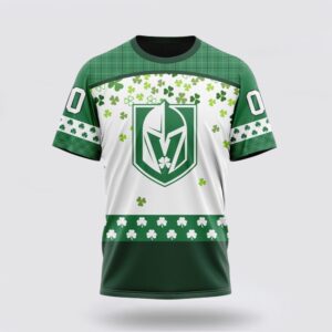 Personalized NHL Vegas Golden Knights 3D T Shirt Special Design For St Patrick Day Unisex Tshirt 1