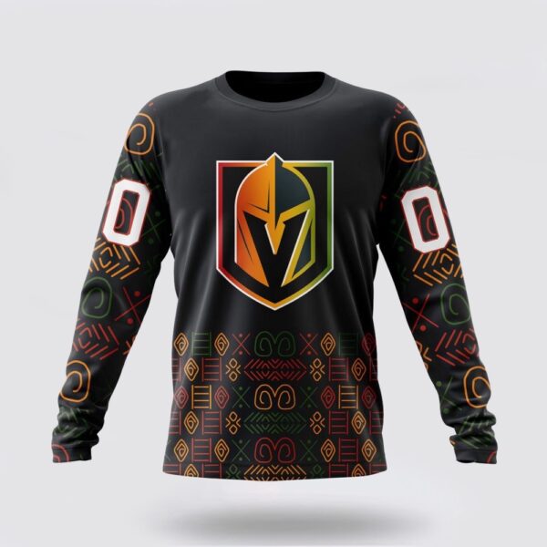 Personalized NHL Vegas Golden Knights Crewneck Sweatshirt Special Design For Black History Month
